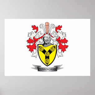 Póster Cunningham Family Crest Coat of Arms