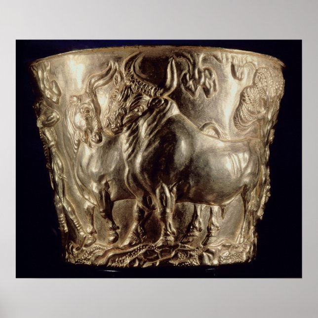 Póster Cup, depicting a domestic bull (Frente)
