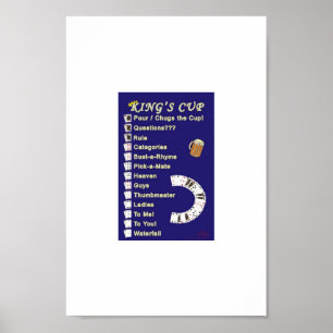 Póster Cup Drinking Game Rules de rey