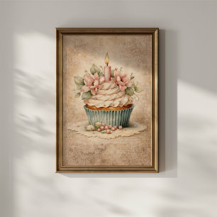 Póster Cupcake Floral