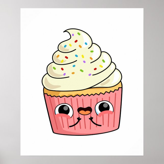Póster Cupcake kawaii (Frente)