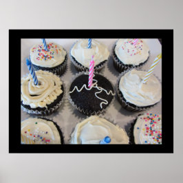 Póster Cupcakes con velas