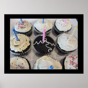 Póster Cupcakes con velas