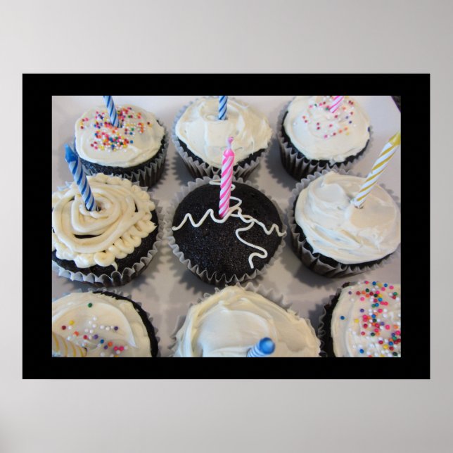 Póster Cupcakes con velas (Frente)
