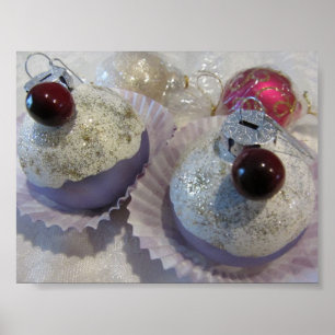Póster Cupcakes decadentes de Navidad