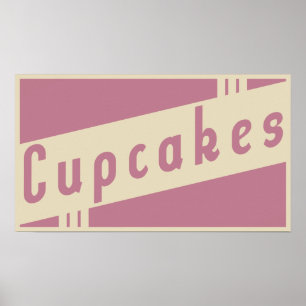 Póster cupcakes retro