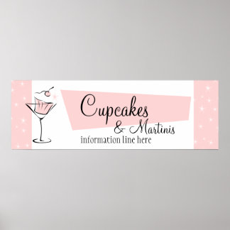 Póster ¡Cupcakes y Martinis!