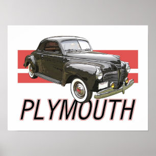 Póster Cupé 1941 de Plymouth con el gráfico y el texto