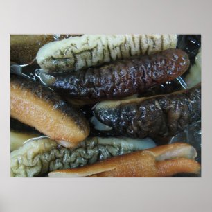 Póster Cupepino marino... Comida del mercado de Yaowarat