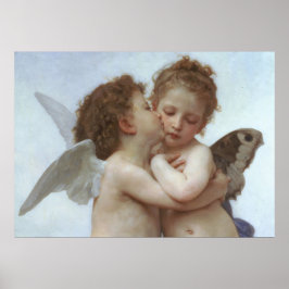 Póster Cupid and Psyche as children - William Bouguereau