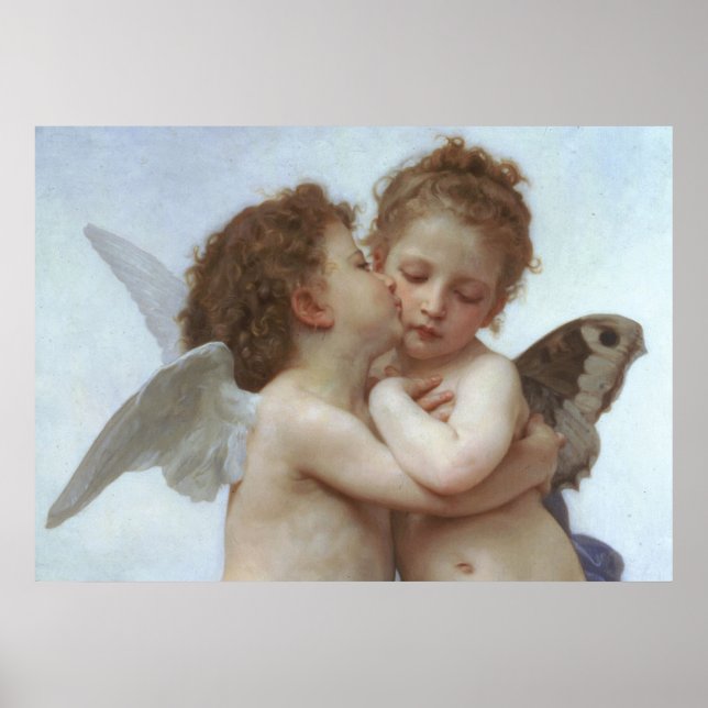Póster Cupid and Psyche as children - William Bouguereau (Frente)