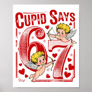 Póster Cupid Dice 67 Pareja de San Valentín Coincidente S
