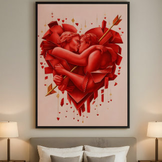 Póster Cupid’s Capture - Modern Romantic Abstract Art