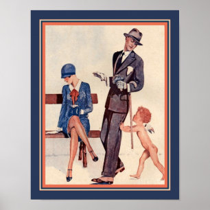 Póster Cupid y pares del art déco de los años 20