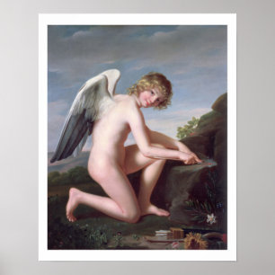 Póster Cupido afilando sus flechas, 1798 (aceite sobre li