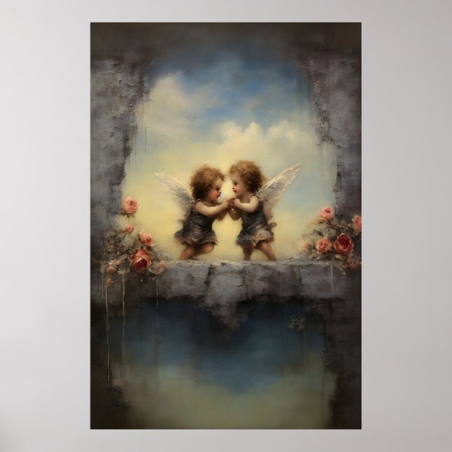 Póster Cupido Día de San Valentín, Dark Academia, Granja (Frente)