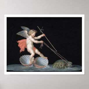 Póster Cupido dirigido por Tortoises (aceite en el panel)