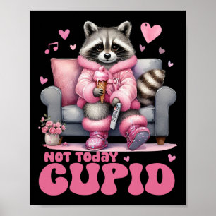 Póster Cúpido Mapache De San Valentín Retro No Hoy