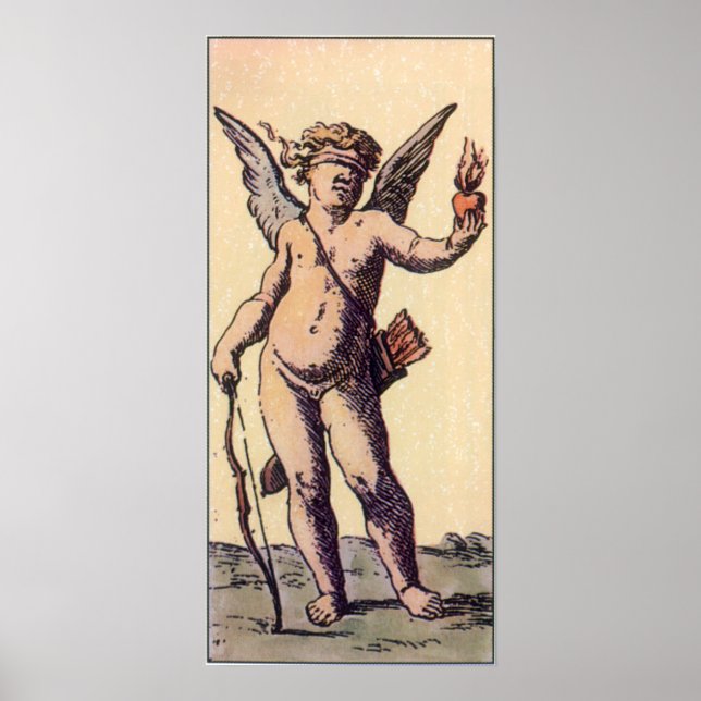 Póster Cupido ventilado ventilado, tarjeta de San Valentí (Frente)