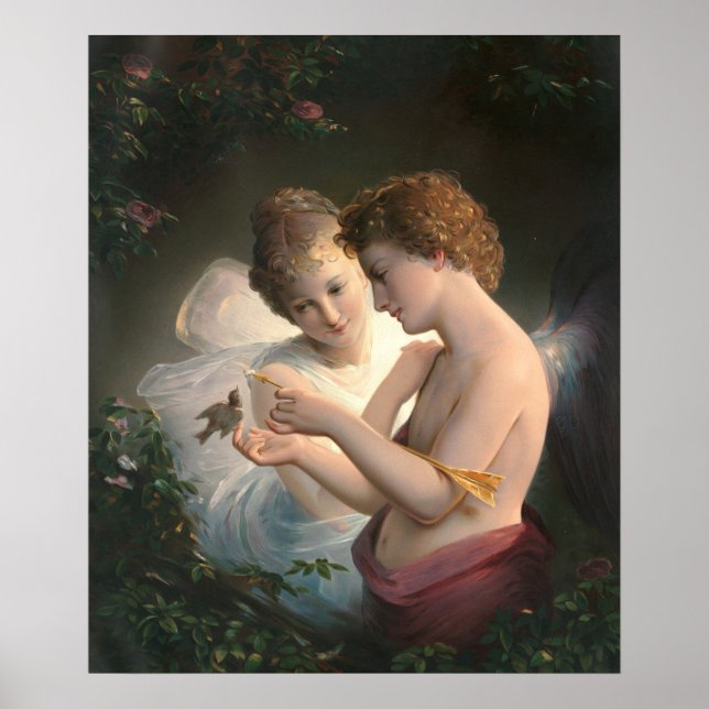 Póster Cupido y Psique, Louis Prang (Frente)