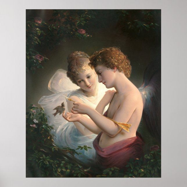 Póster Cupido y psique, Louis Prang (Frente)