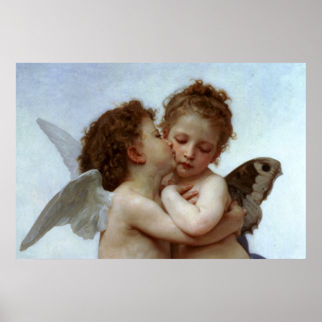 Póster Cupido y psiquis como niños (Frente)