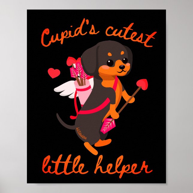 Póster CUPID'S CUTEST LITTLE HELPER cute valentines day   (Frente)