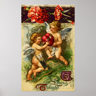 Póster Cupids y tarjeta del día de San Valentín del