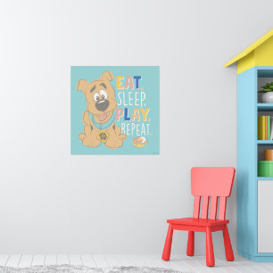 Póster Cuppy Scooby-Doo "Come, duerme, juega, repite"