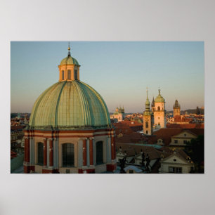 Póster Cúpula de la Iglesia de San Francisco, Praga, Cheq