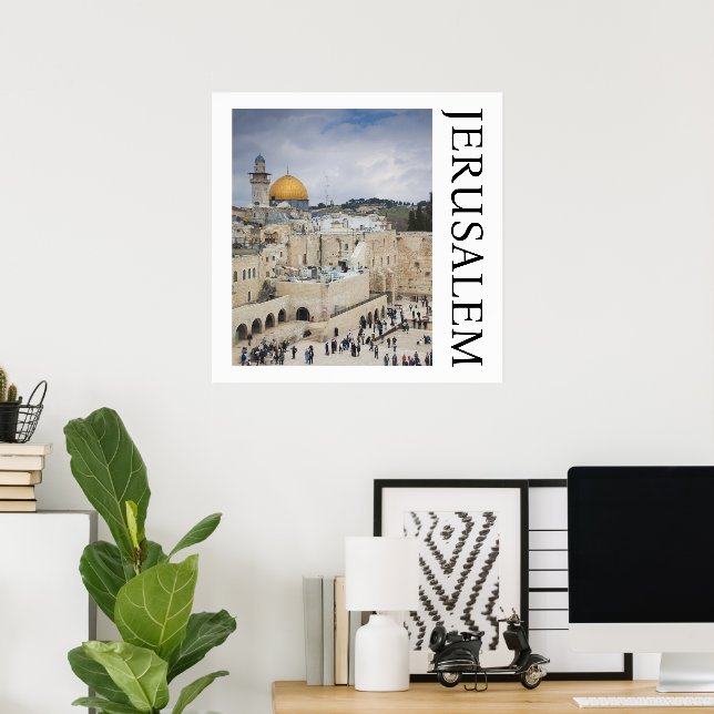 Póster Cúpula de la Roca | Plaza del Muro Occidental, Jer (Oficina en casa)