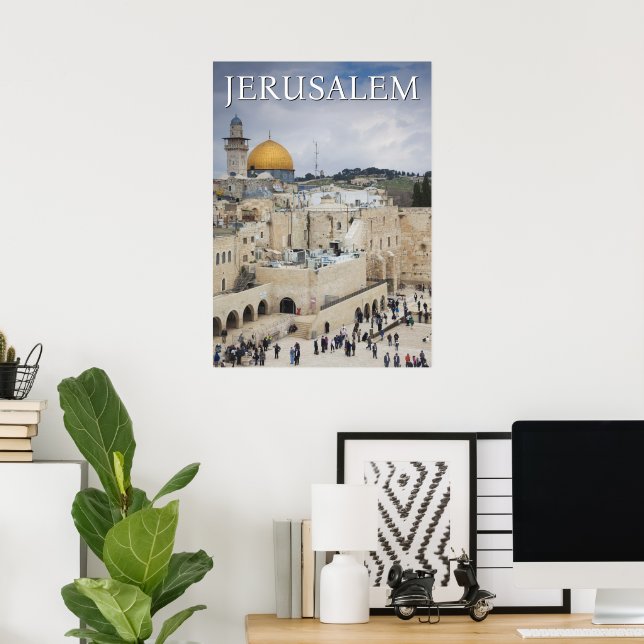 Póster Cúpula de la Roca | Plaza del Muro Occidental, Jer (Oficina en casa)