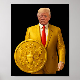 Póster Cúpula Dorada Trump Gran Mapa Americano Patriótico