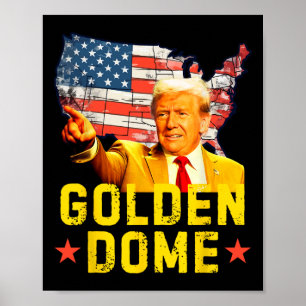 Póster Cúpula Dorada Trump Gran Mapa Patriótico Americano