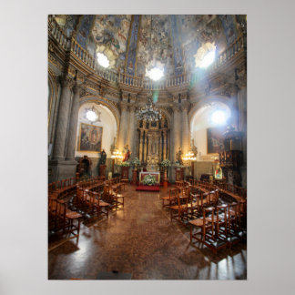 Póster Cúpula Pintada, Interior de Capilla Barroca