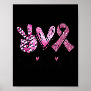 Póster Cura de amor Cinta rosa Cáncer de pecho Conciencia