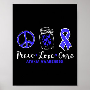 Póster Cura de Amor Conciencia de Ataxia con Cinta Azul