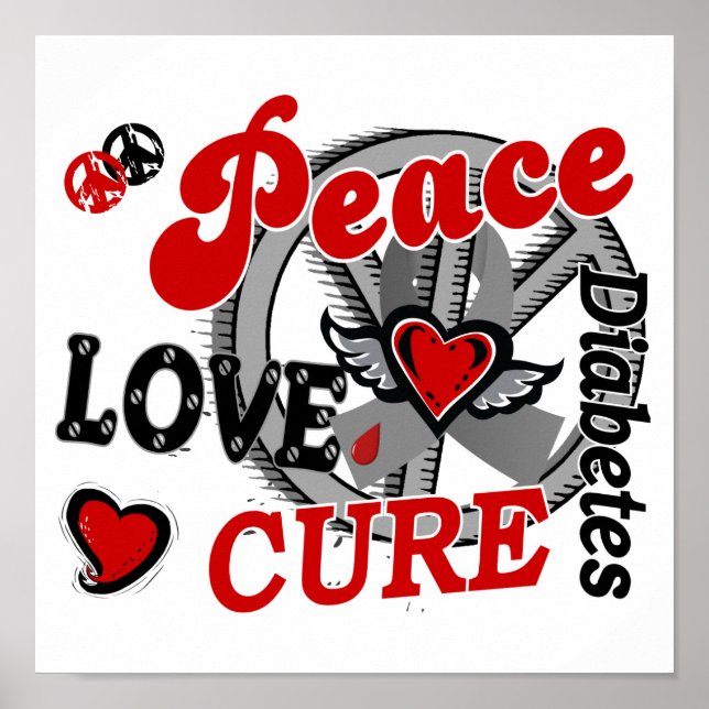 Póster Cura de amor por la paz 2 diabetes (Frente)