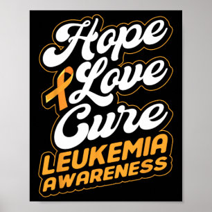 Póster Cura de Amor Soporte Leucemia Cinta de Sensibiliza