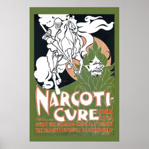 Póster Cura de narcóticos de 1890 - ¡Cura el hábito del t