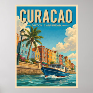 Póster Curaçao Caribe Holandés