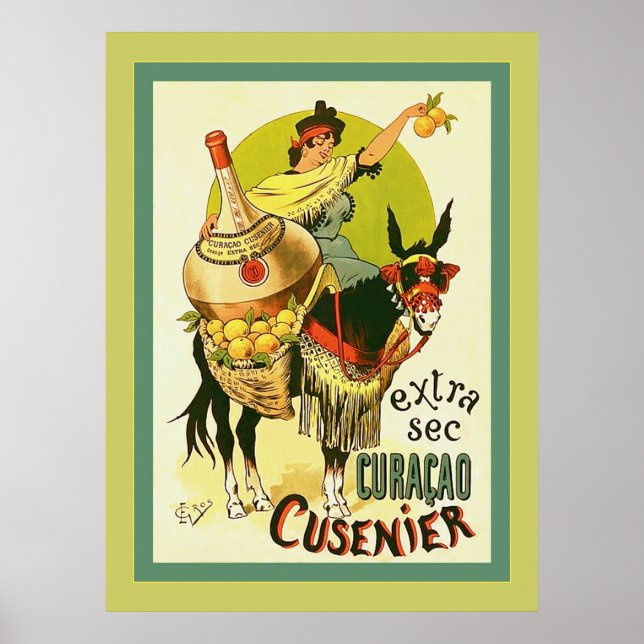 Póster Curaçao Cusenier ~ Publicidad de época (Frente)