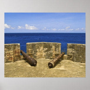 Póster Curacao. Fort Beekenburg Bahía Caracas.