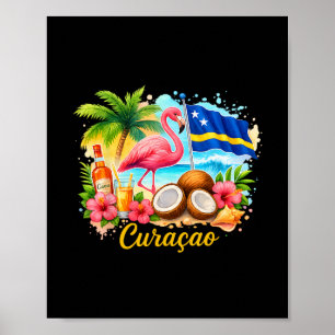 Póster Curacao Islas del Caribe Viaje Chicas Vacaciones