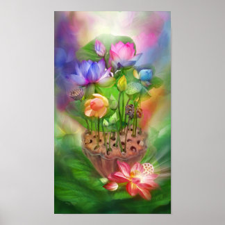 Póster Curación de Bella Artes de Lotus Chakras Poster/im