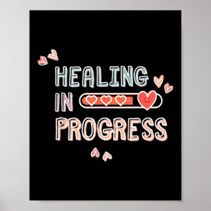 Póster Curación En Progreso Concienciación Sobre Salud Me