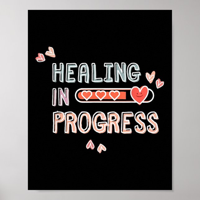 Póster Curación En Progreso Concienciación Sobre Salud Me (Frente)