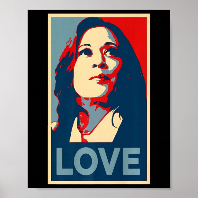 Póster Curar Amor Esperanza Kamala Harris Obama 47 Apoya  (Frente)