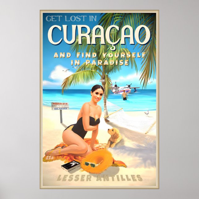 Póster Curazao Antillas Menores Oranjestad Indias Occiden (Frente)