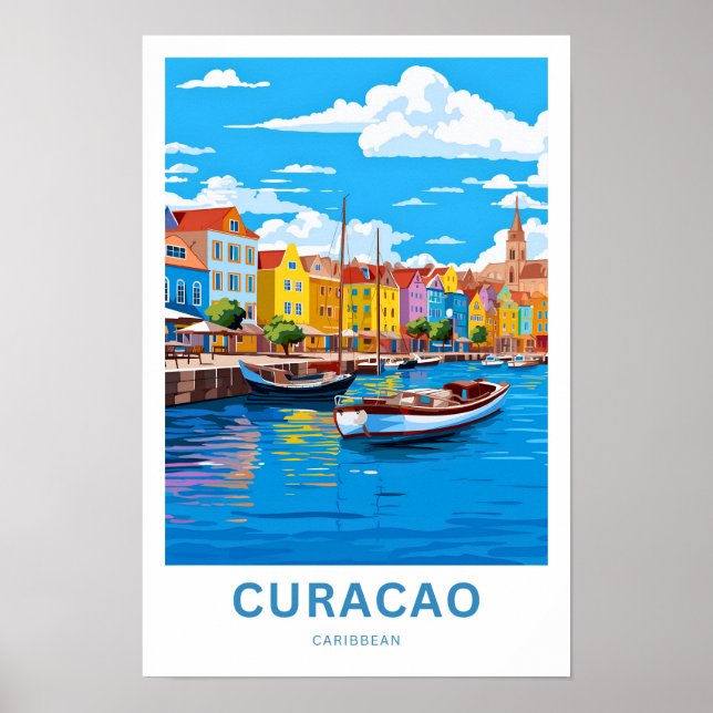 Póster Curazao Caribbean Travel Print (Frente)